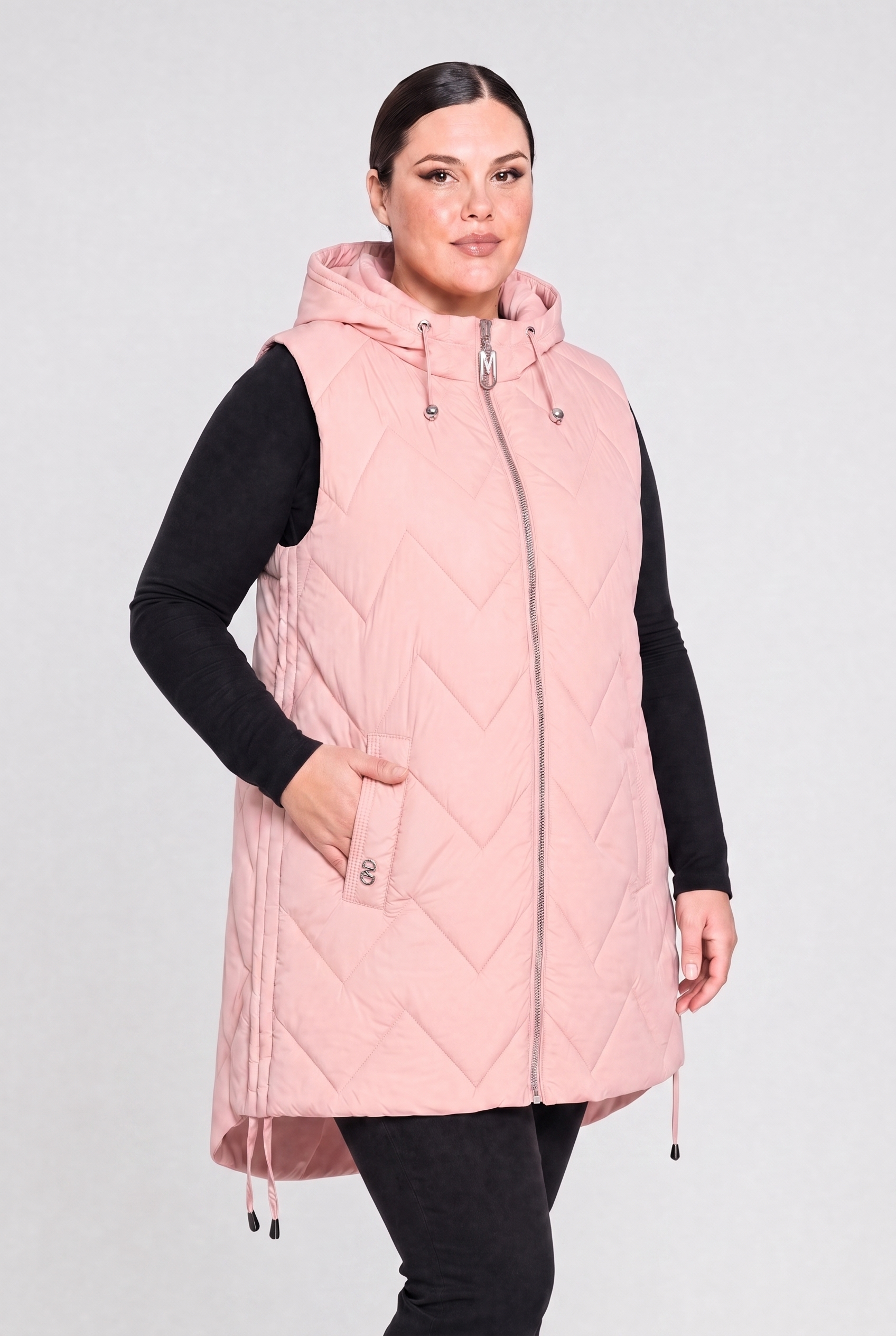 Kamizelka damska długa pikowana duże rozmiary 3XL 4XL 5XL 6XL 7XL