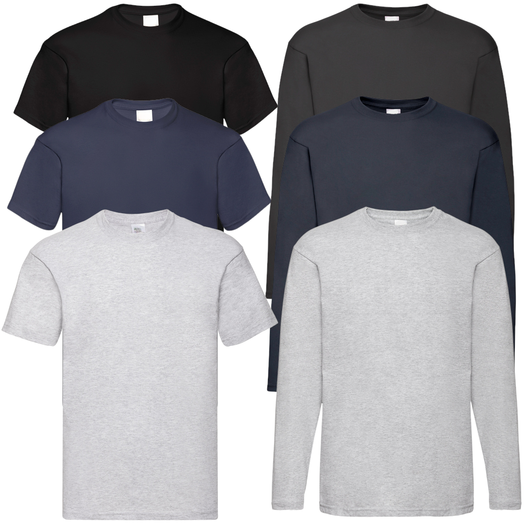 6-pack Koszulek męskich 100% BAWEŁNA MEJKS_PL KOLORY S-2XL 3 KRÓTKIE 3 DŁUGIE