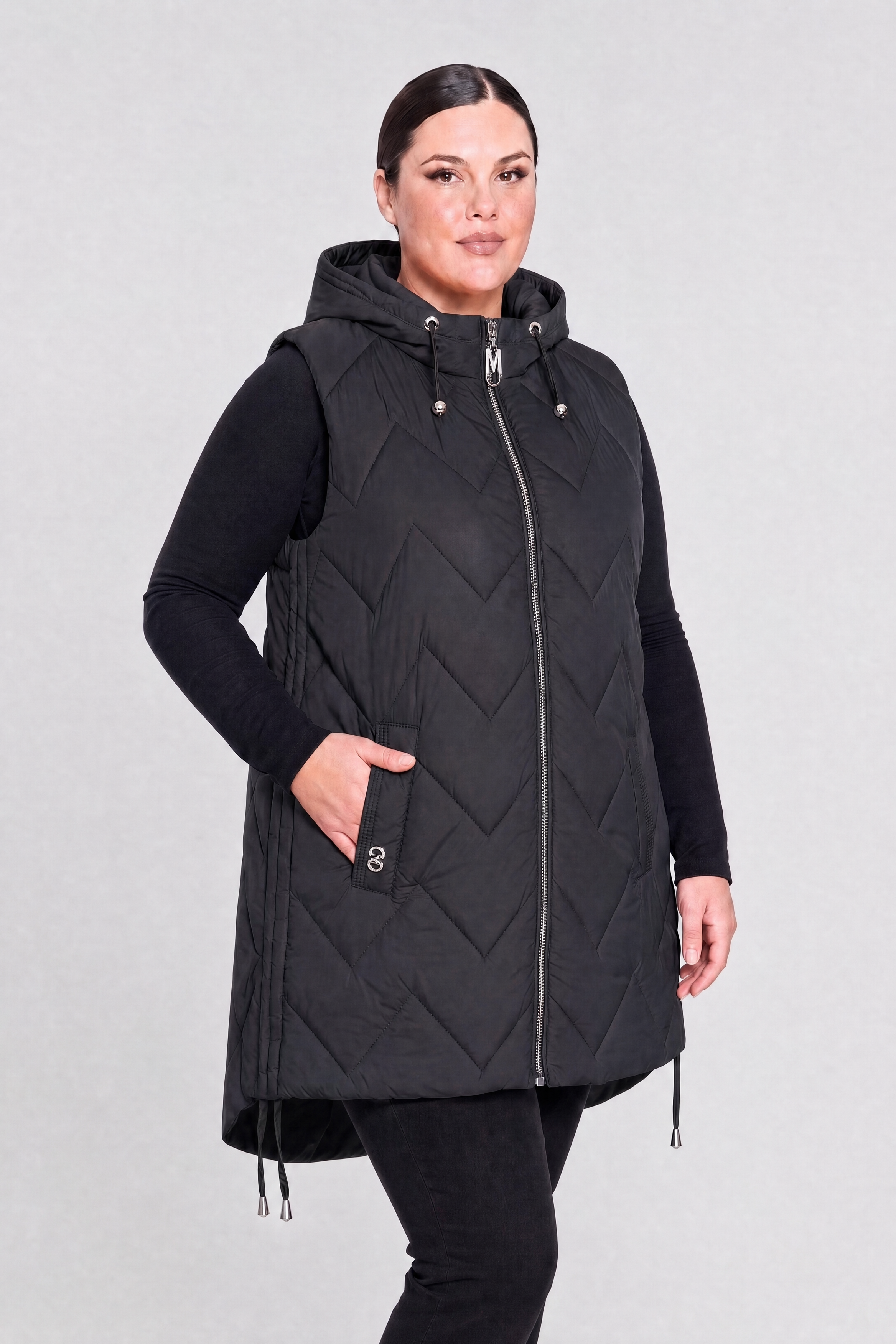 Kamizelka damska długa pikowana duże rozmiary 3XL 4XL 5XL 6XL 7XL
