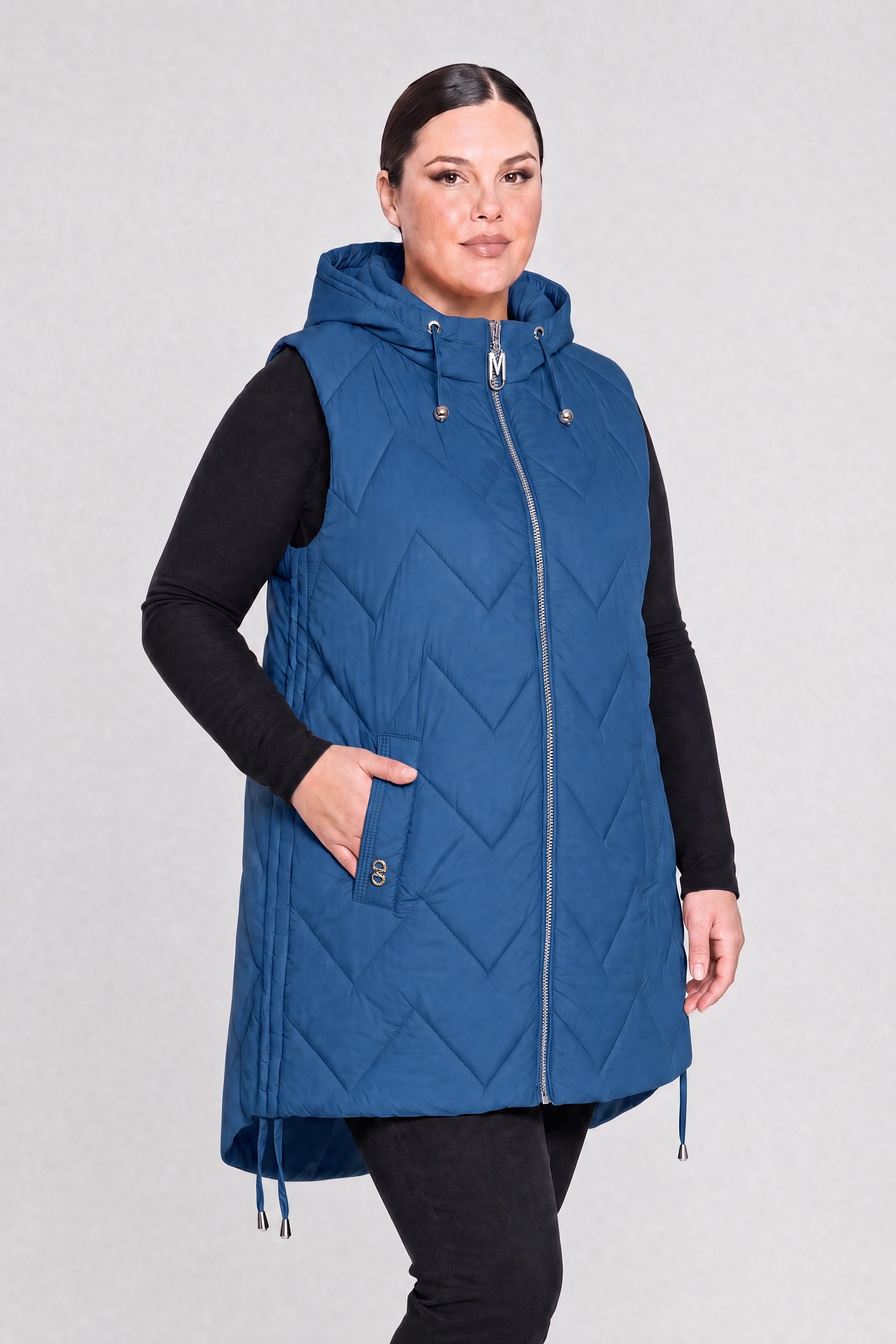 Kamizelka damska długa pikowana duże rozmiary 3XL 4XL 5XL 6XL 7XL