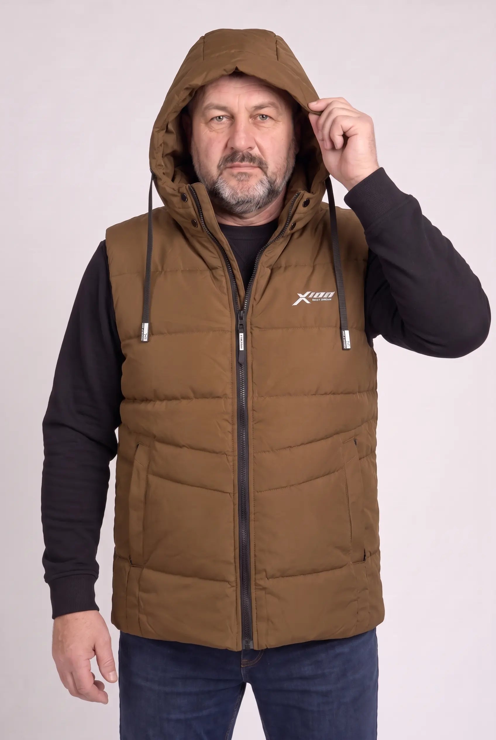 Kamizelka męska bezrękawnik pikowana z kapturem 2XL 3XL 4XL 5XL 6XL zimowa (Kopia) (Kopia)