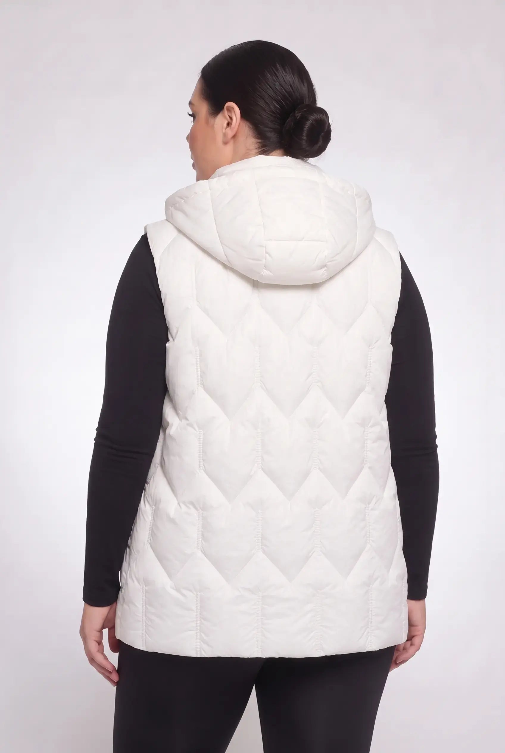 Kamizelka bezrękawnik pikowany z kapturem plus size 3XL-7XL