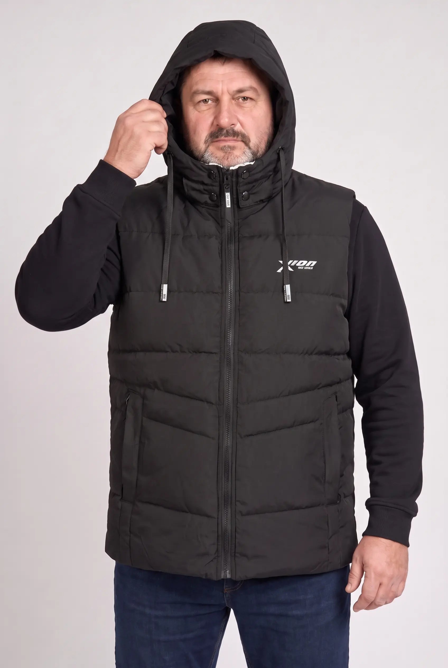 Kamizelka męska bezrękawnik pikowana z kapturem 2XL 3XL 4XL 5XL 6XL zimowa (Kopia) (Kopia)