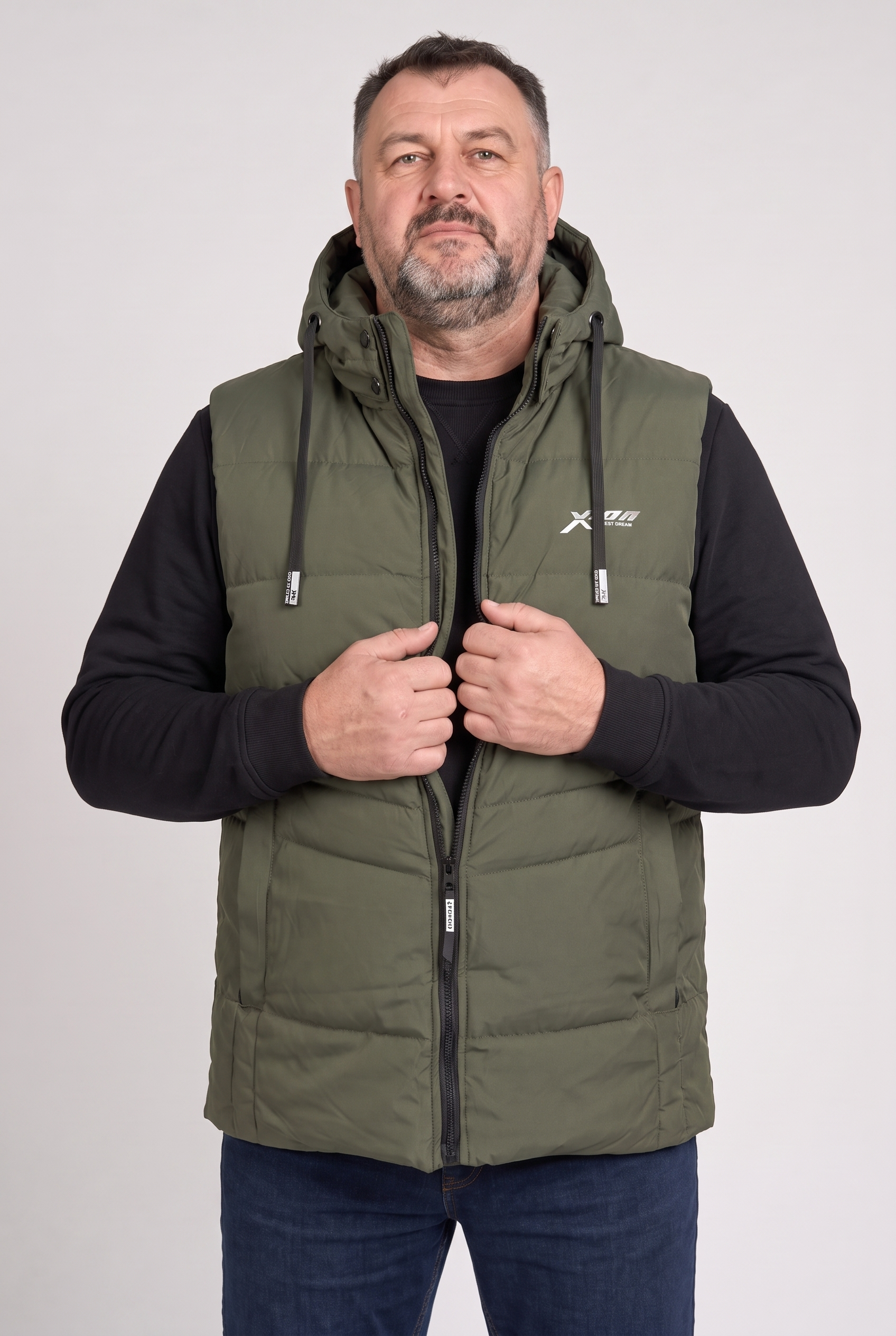 Kamizelka męska bezrękawnik pikowana z kapturem 2XL 3XL 4XL 5XL 6XL zimowa (Kopia) (Kopia)