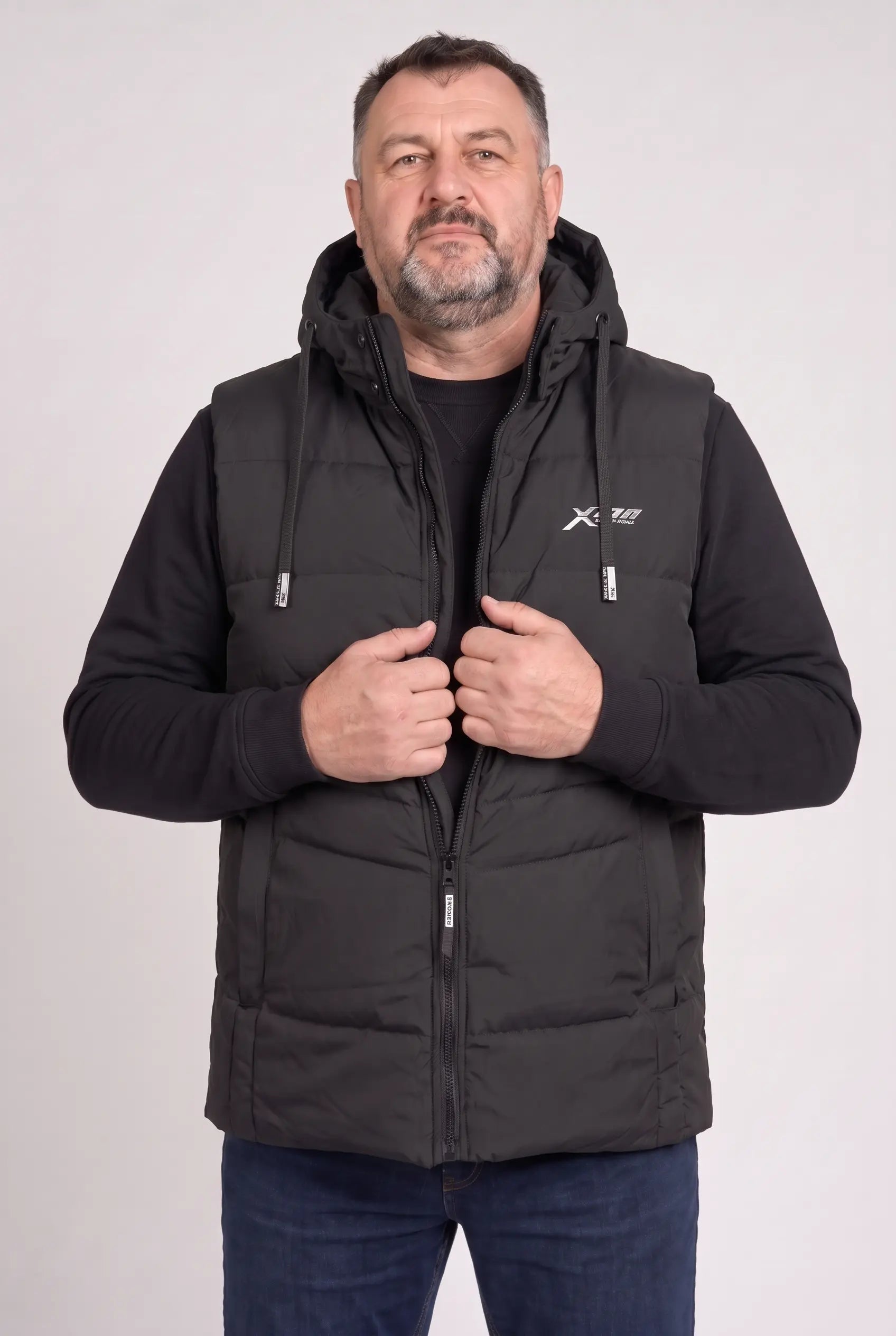 Kamizelka męska bezrękawnik pikowana z kapturem 2XL 3XL 4XL 5XL 6XL zimowa (Kopia) (Kopia)