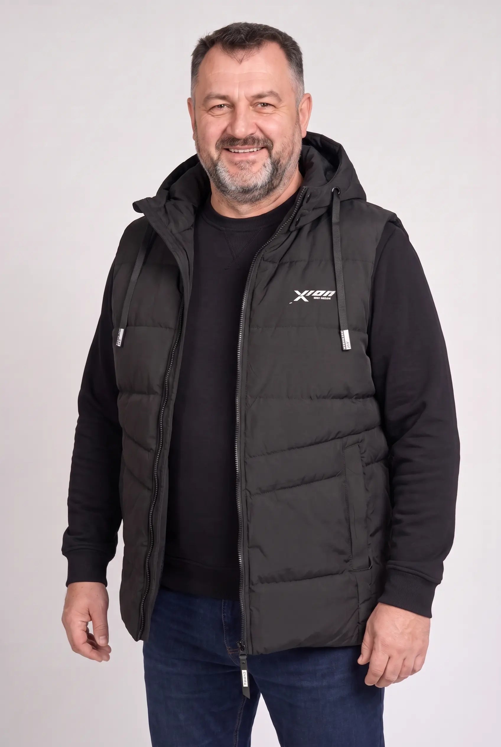 Kamizelka męska bezrękawnik pikowana z kapturem 2XL 3XL 4XL 5XL 6XL zimowa (Kopia) (Kopia)