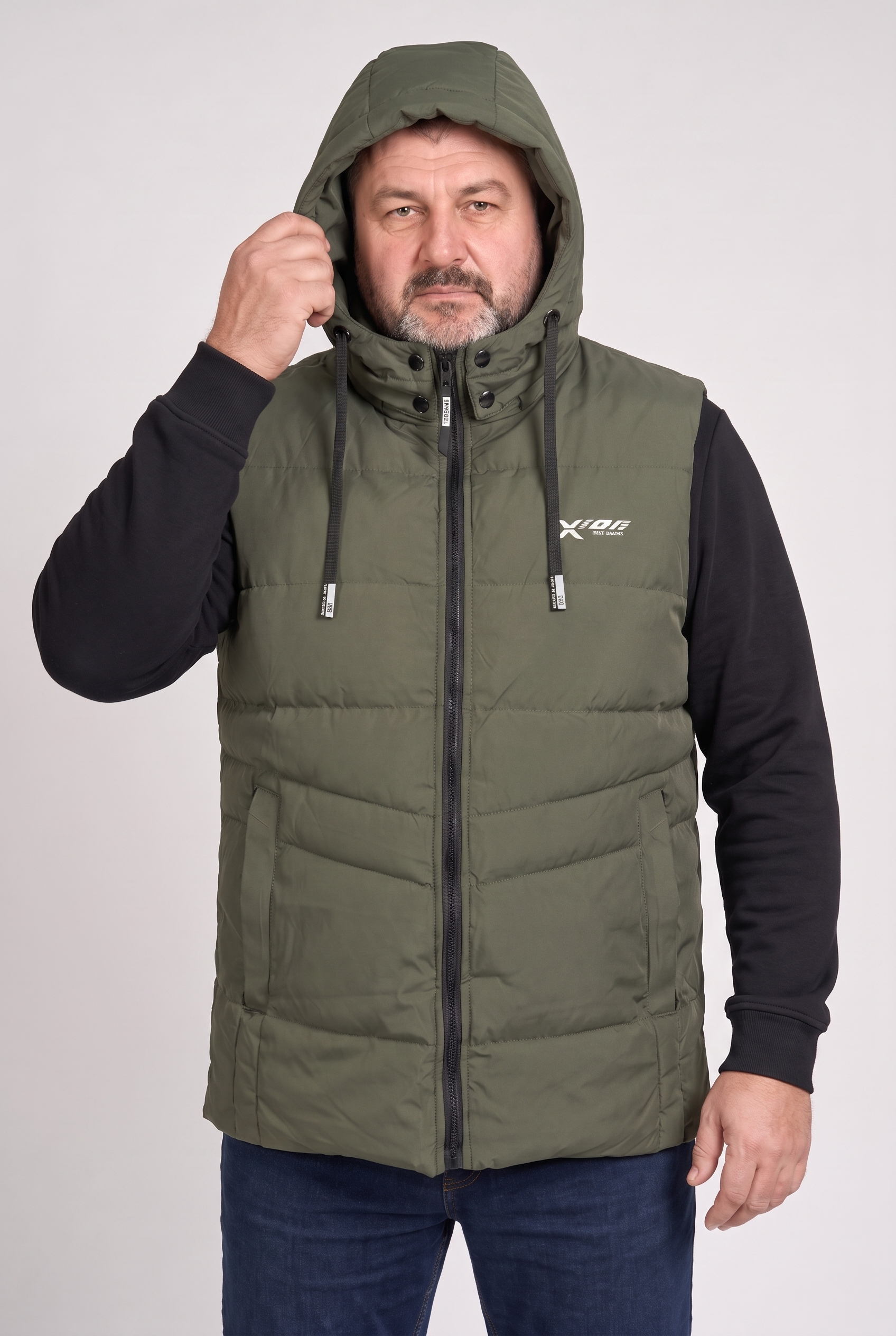 Kamizelka męska bezrękawnik pikowana z kapturem 2XL 3XL 4XL 5XL 6XL zimowa (Kopia) (Kopia)