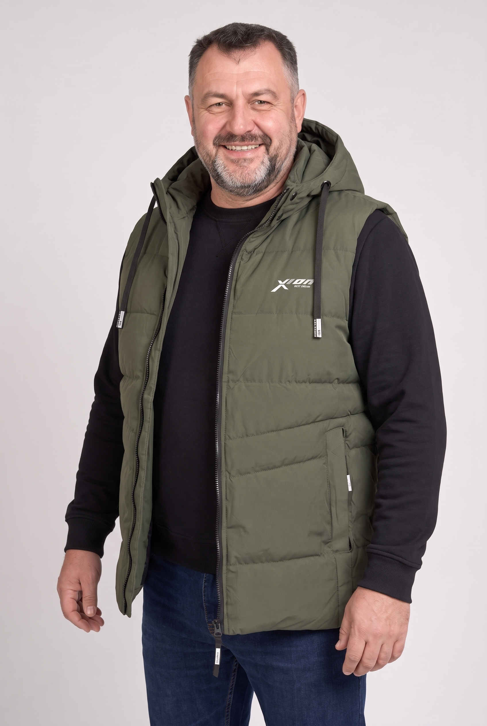 Kamizelka męska bezrękawnik pikowana z kapturem 2XL 3XL 4XL 5XL 6XL zimowa (Kopia) (Kopia)