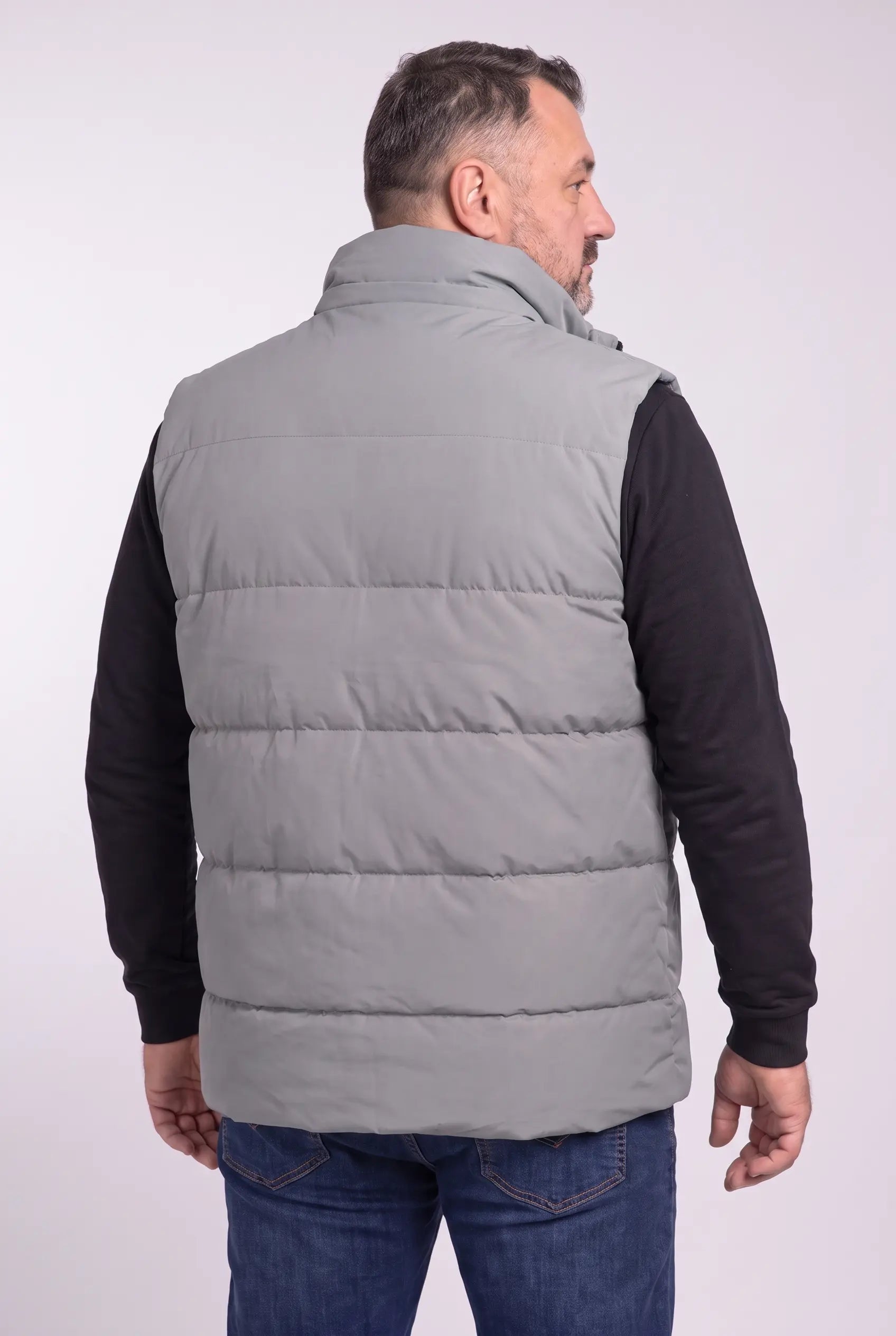 Kamizelka Męska Zimowa Pikowana Bezrękawnik Odpinany Kaptur 2XL-6XL
