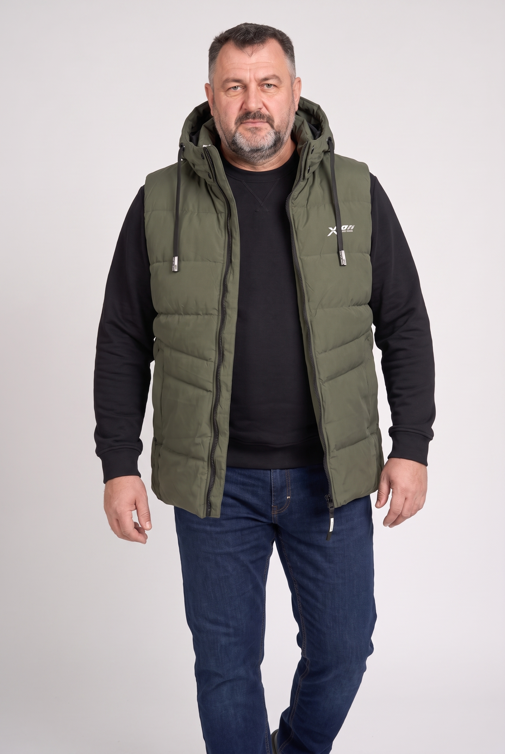 Kamizelka męska bezrękawnik pikowana z kapturem 2XL 3XL 4XL 5XL 6XL zimowa (Kopia) (Kopia)