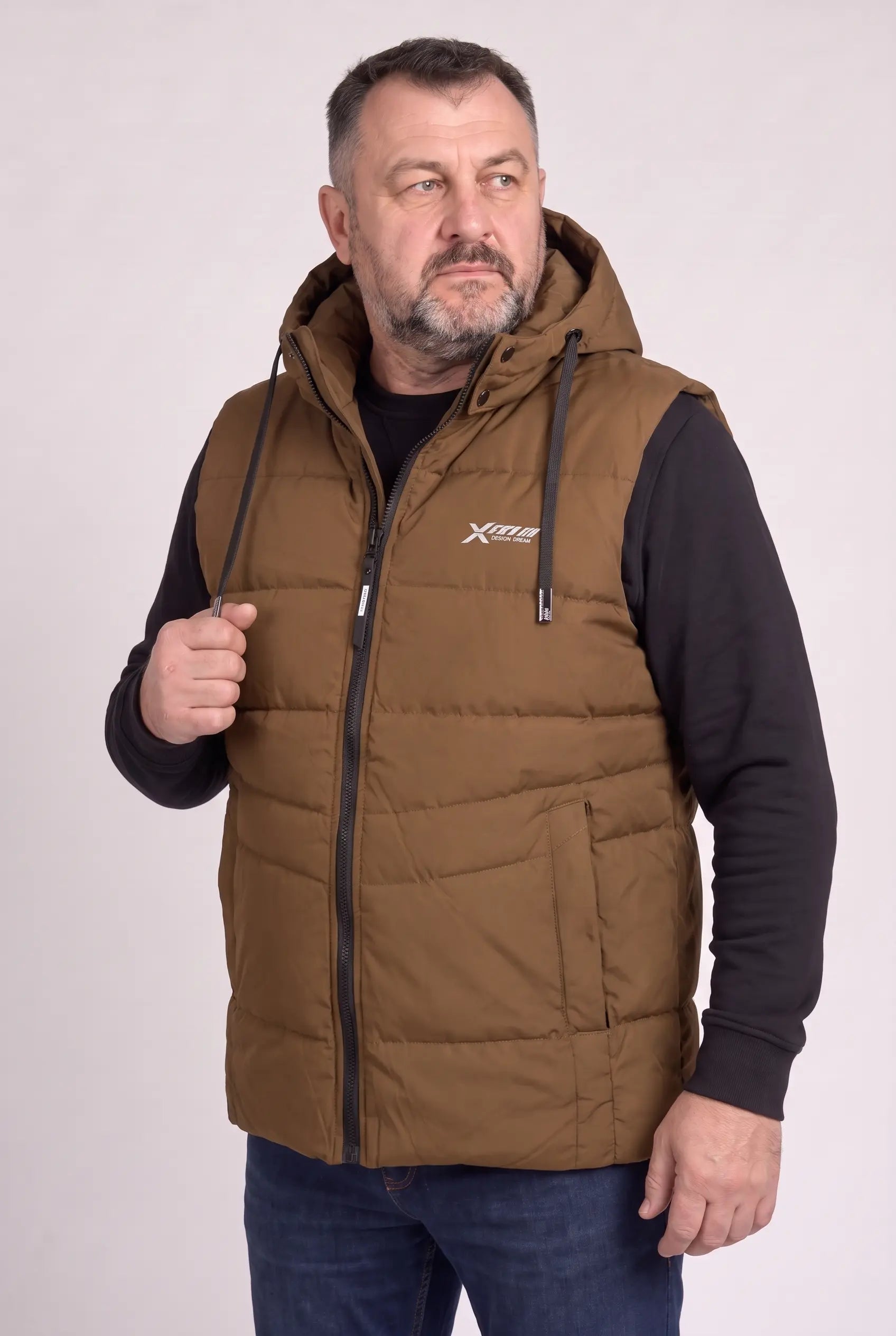 Kamizelka męska bezrękawnik pikowana z kapturem 2XL 3XL 4XL 5XL 6XL zimowa (Kopia) (Kopia)