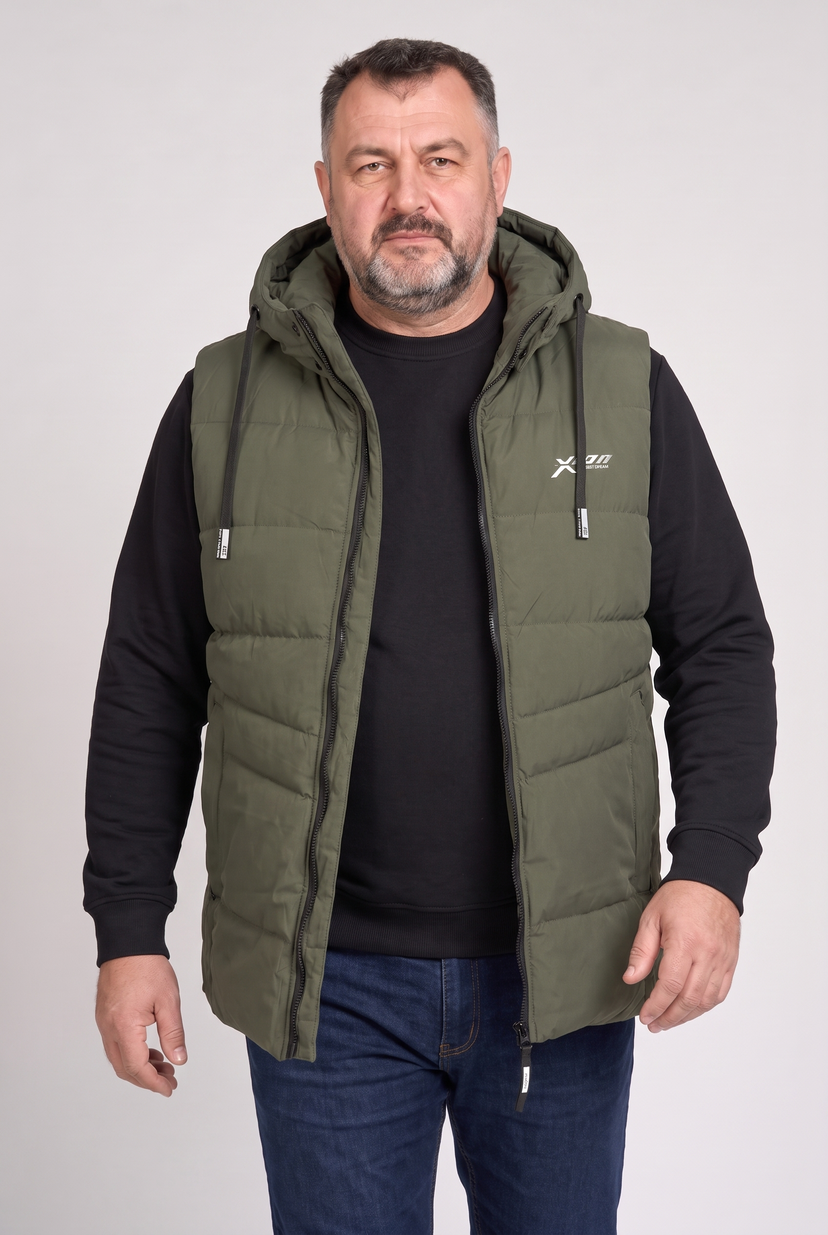 Kamizelka męska bezrękawnik pikowana z kapturem 2XL 3XL 4XL 5XL 6XL zimowa (Kopia) (Kopia)