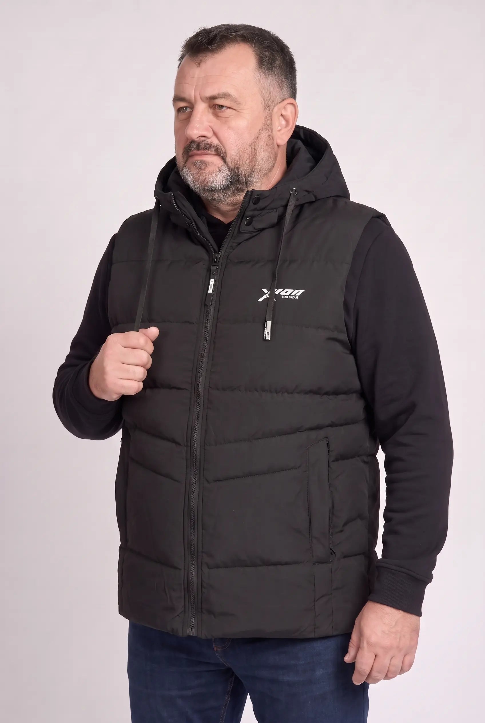 Kamizelka męska bezrękawnik pikowana z kapturem 2XL 3XL 4XL 5XL 6XL zimowa (Kopia) (Kopia)