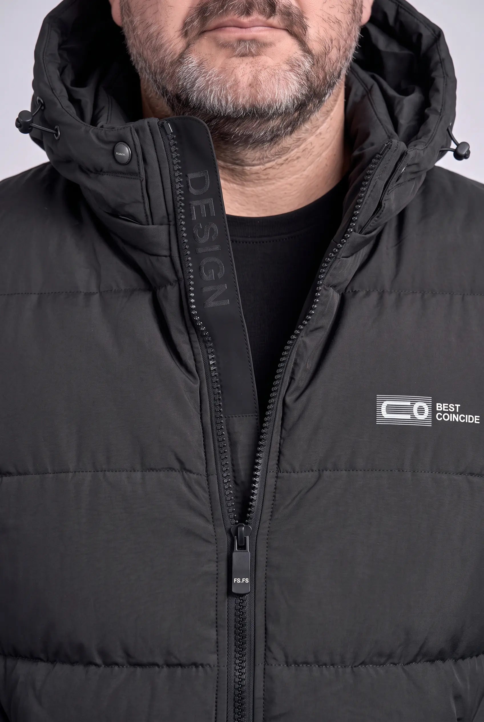 Kamizelka Męska Zimowa Pikowana Bezrękawnik Odpinany Kaptur 2XL-6XL
