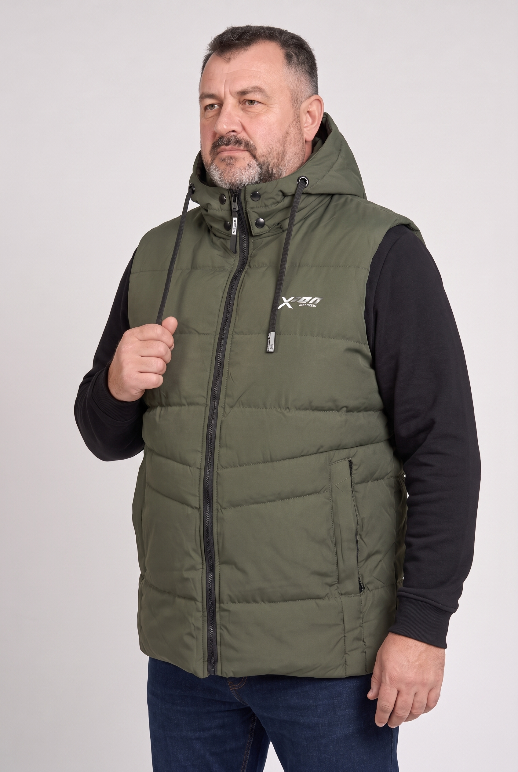 Kamizelka męska bezrękawnik pikowana z kapturem 2XL 3XL 4XL 5XL 6XL zimowa (Kopia) (Kopia)