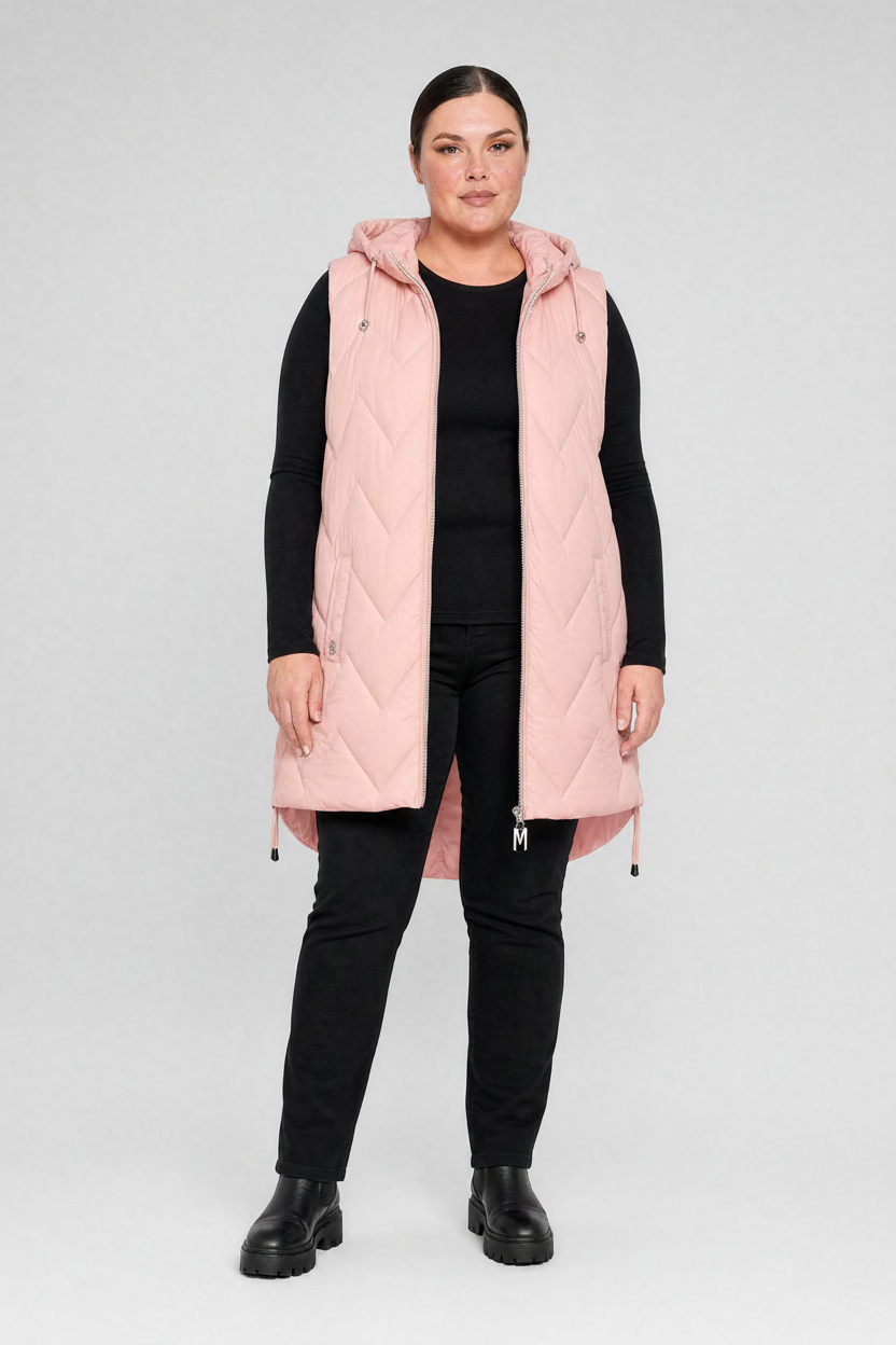 Kamizelka damska długa pikowana duże rozmiary 3XL 4XL 5XL 6XL 7XL